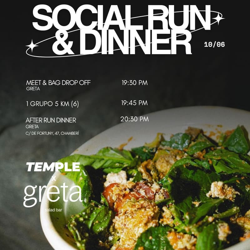 Cover Image for SOCIAL RUN & DINNER TEMPLE X GRETA SALAD