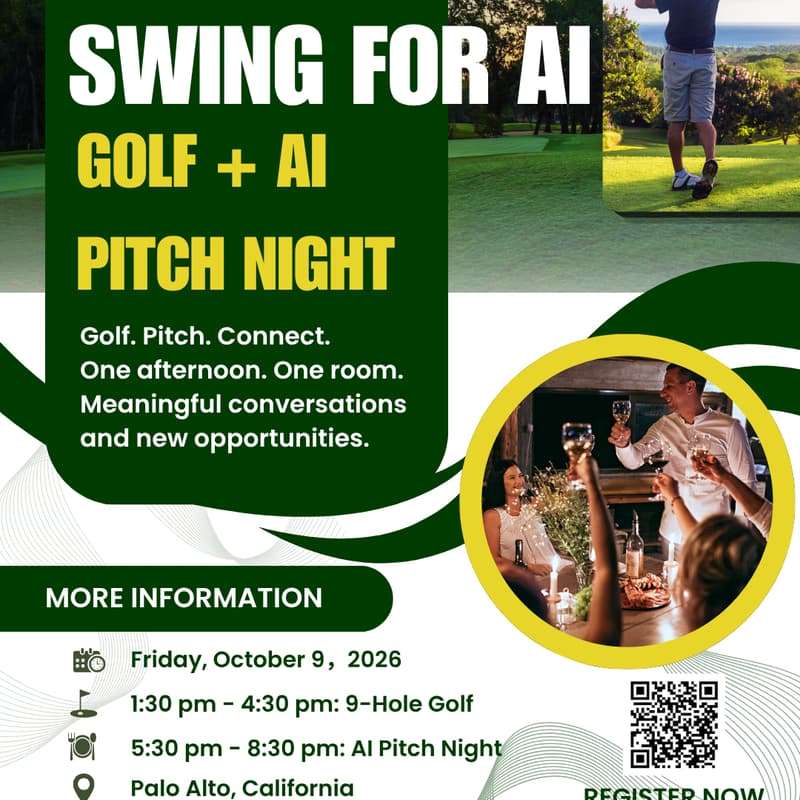 Cover Image for Swing for AI: Golf + AI Pitch Night (Golf Registration)