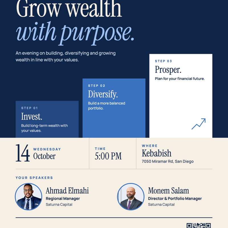 Cover Image for Saturna Capital - San Diego Islamic Investing Dinner & Discussion