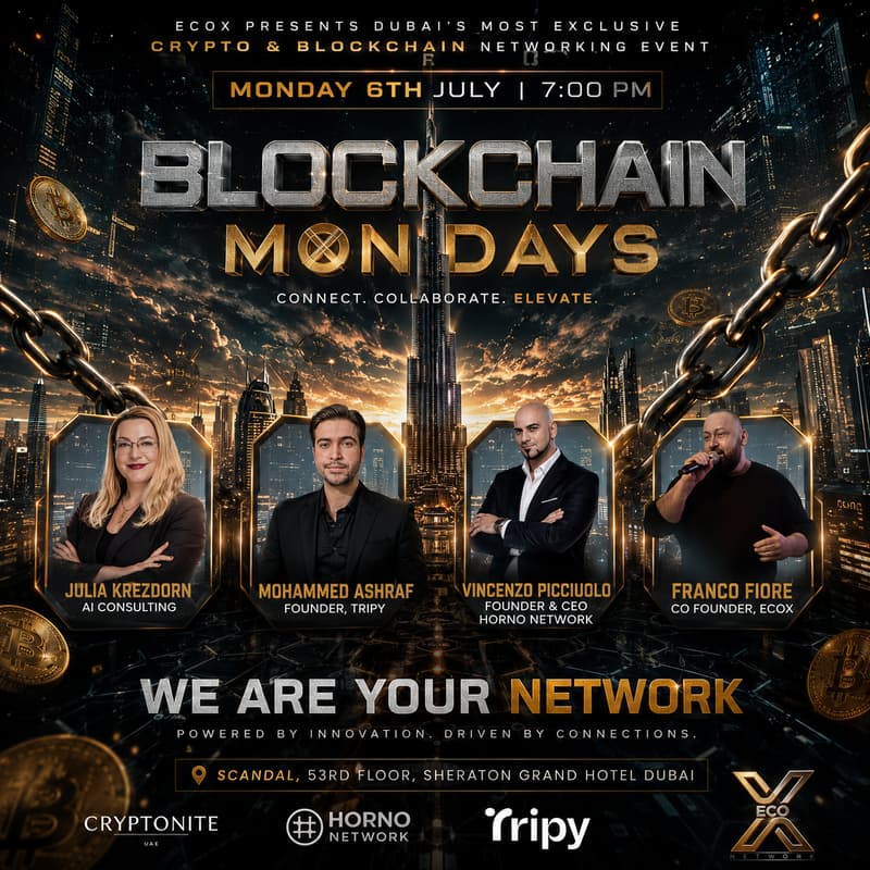 Cover Image for Ecox - Blockchain Mondays - Tech & Business Network Event - Special Guest