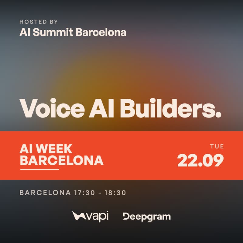 Cover Image for Voice AI Builders || Drinks Sunset Sessions, BCN edition 🍸(by Vapi & Deepgram)