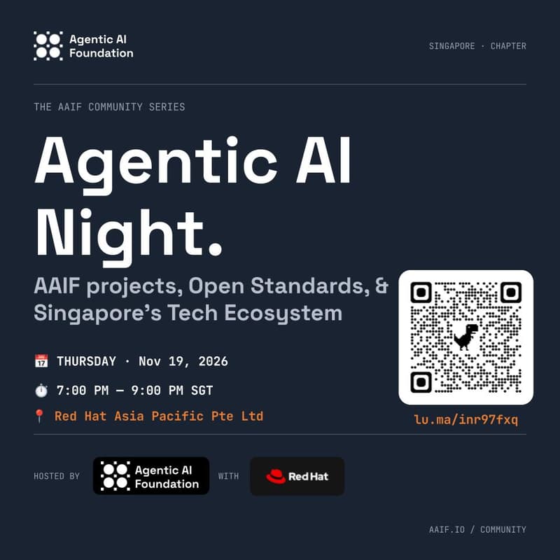Cover Image for Agentic AI Night: AAIF Projects, Open Standards, & Singapore Tech Ecosystem
