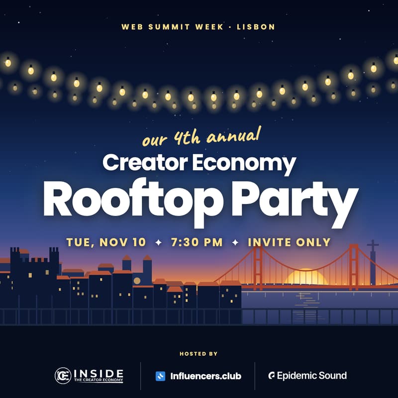Cover Image for Creator Economy Rooftop Party at Web Summit