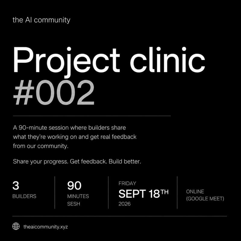 Cover Image for the AI community: Project Clinic #002 (ID/ENG)