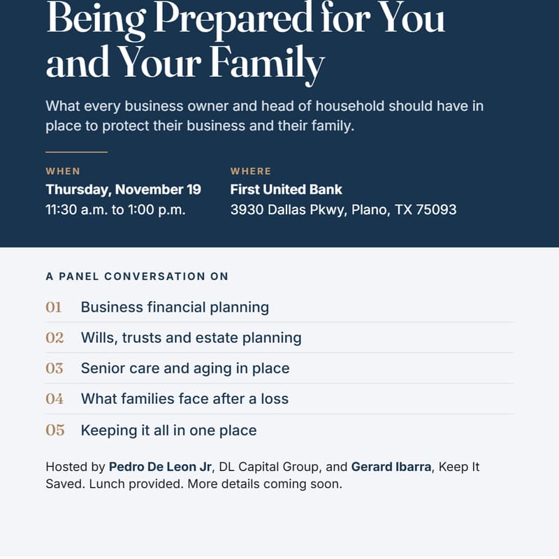 Cover Image for Being Prepared for You and Your Family
