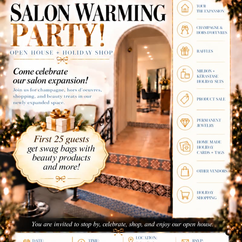 Cover Image for Salon Warming Party And Holiday Shop