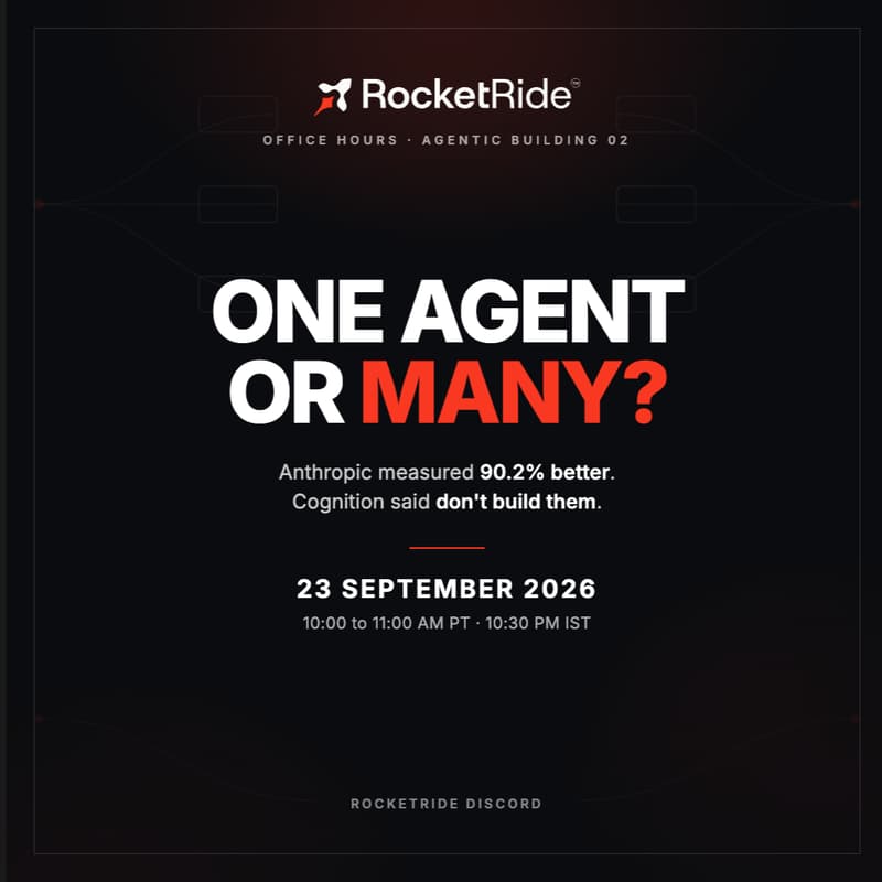 Cover Image for Rocketride Office Hours: One Agent or many?