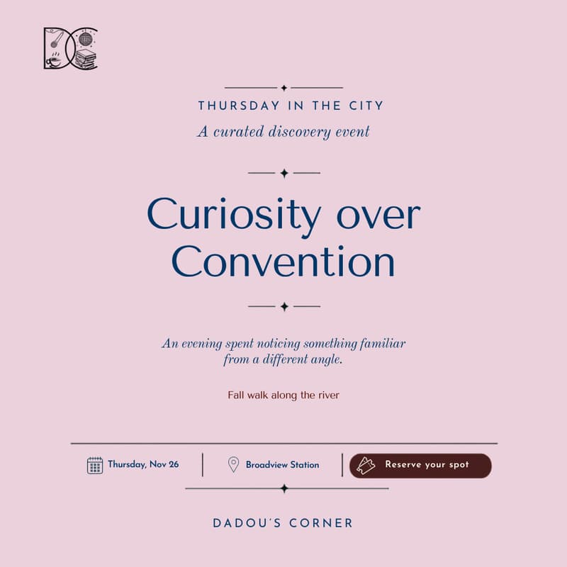 Cover Image for Thursday in the City: Curiosiy over Convention