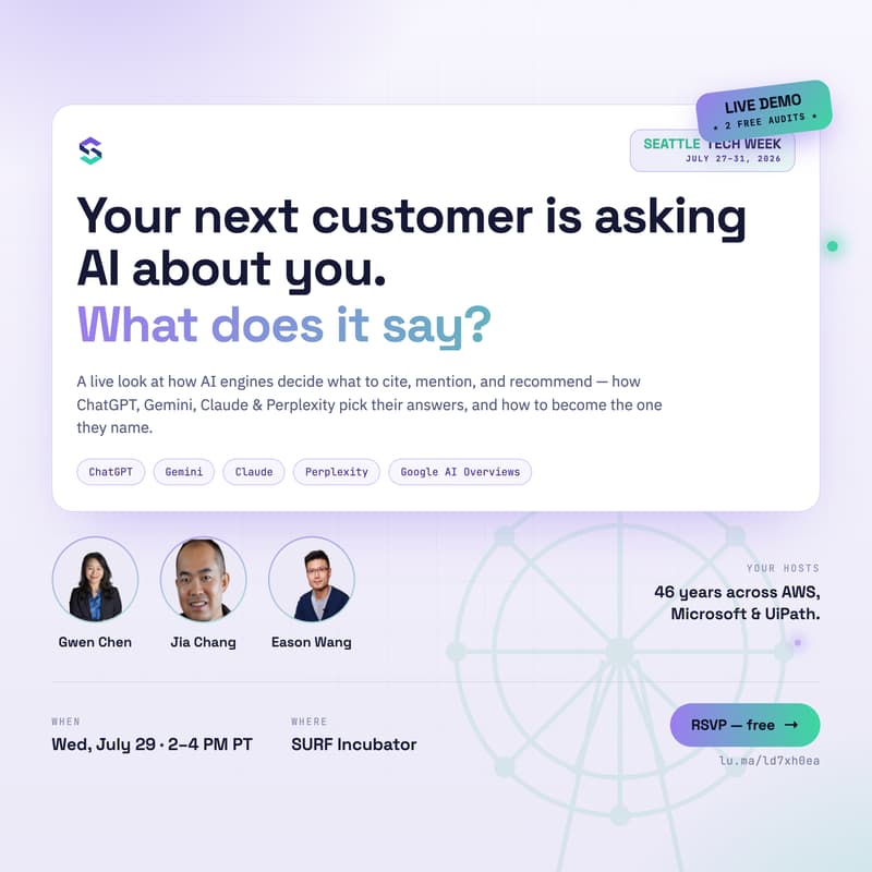 Cover Image for Seattle Tech Week | AI Marketing: Your Next Customer Is Asking AI About You. What Does It Say?