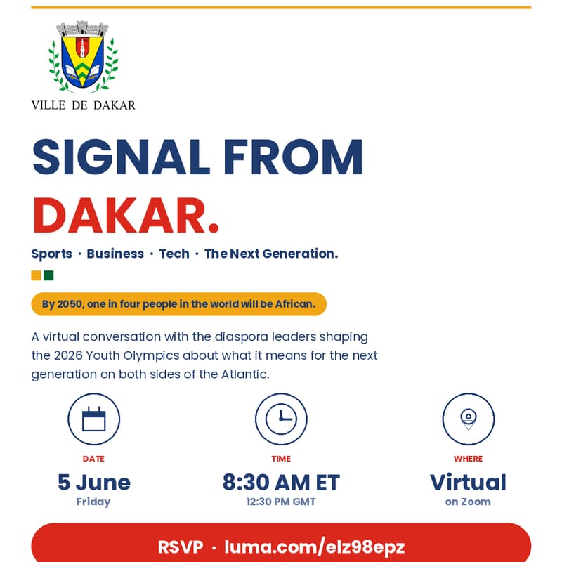 Cover Image for Signal from Dakar: Sports, Business, Tech and the Next Generation