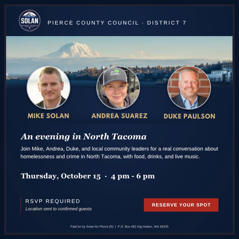 Cover Image for An evening in North Tacoma with Mike Solan, Andrea Suarez, & Duke Paulson