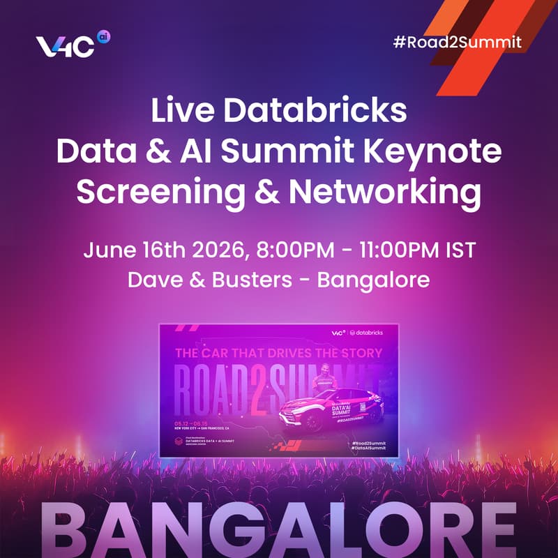 Cover Image for V4C Watch Party [Bangalore]: Databricks Data + AI Summit Keynote Livestream