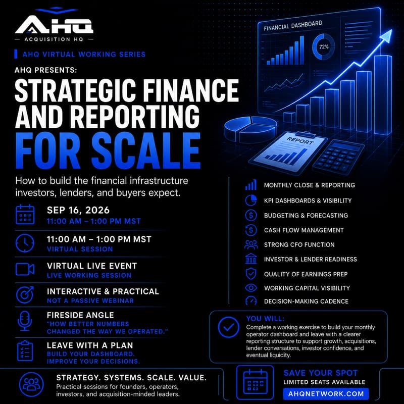 Cover Image for Strategic Finance and Reporting for Scale: How to build the financial infrastructure investors, lenders, and buyers expect