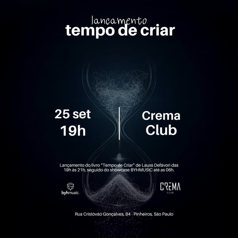Cover Image for ⏳Tempo de Criar — Lançamento Oficial do Livro & Showcase BYHMUSIC