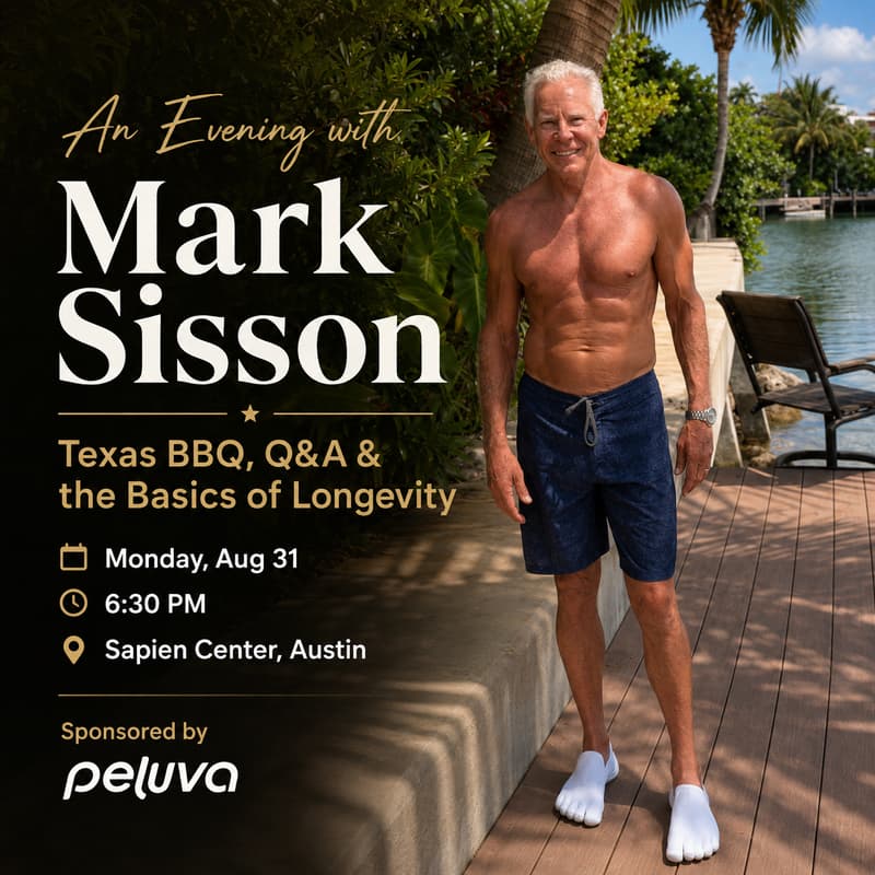 Cover Image for An Evening with Mark Sisson: Texas BBQ, Q&A & the Basics of Longevity
