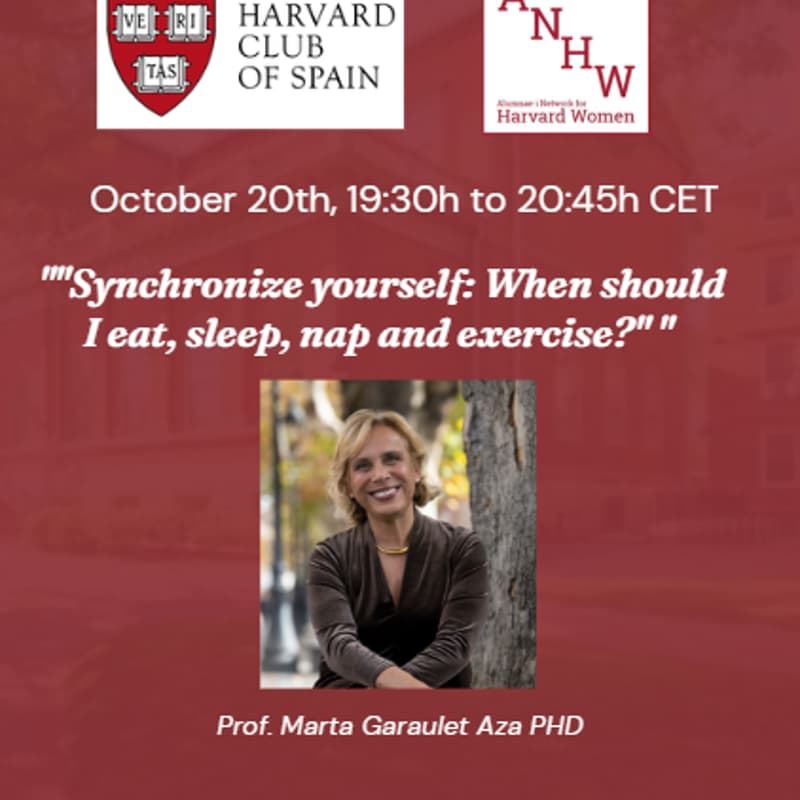 Cover Image for "Synchronize yourself: When should I eat, sleep, nap and exercise?" with Marta Garaulet Aza Phd