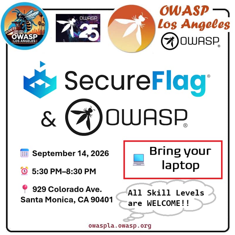 Cover Image for OWASP Los Angeles × SecureFlag Secure Development Tournament