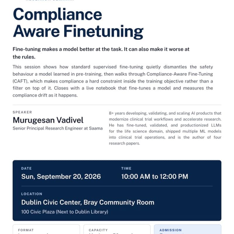 Cover Image for Trivalley Meetup- ComplianceAware Finetuning