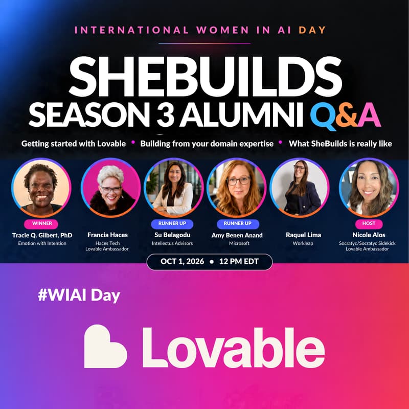 Cover Image for AMA Season 3 SheBuilds Alums for International Women in AI Day