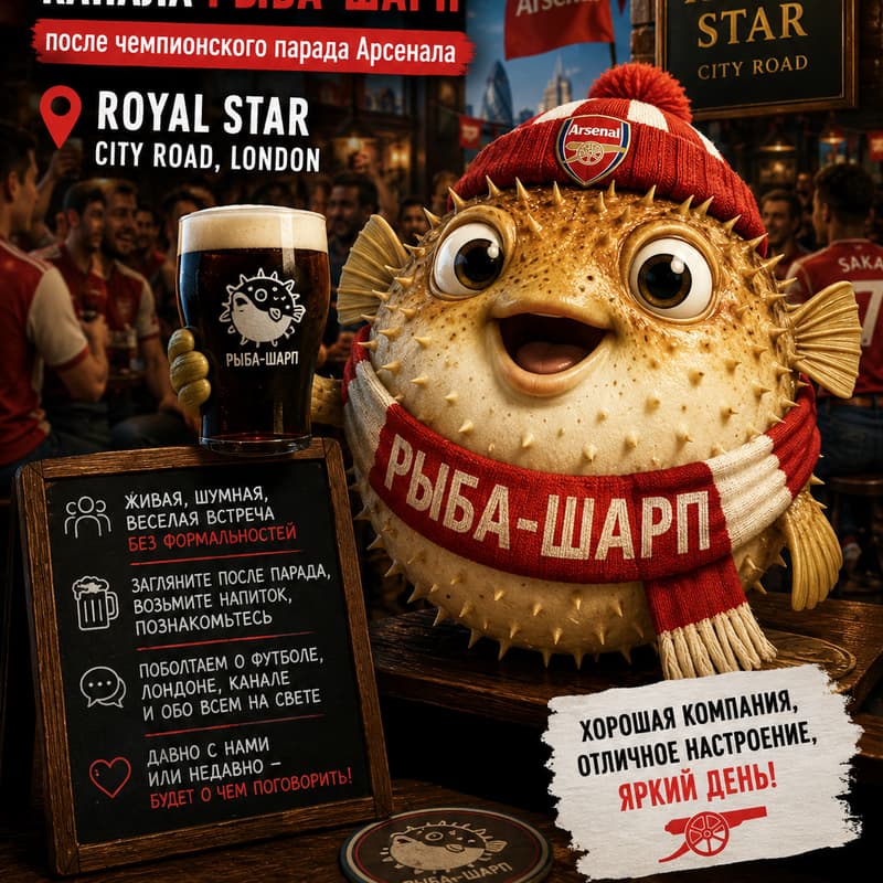 Cover Image for Рыба-шарп - встреча подписчиков канала, 31 мая, Лондон