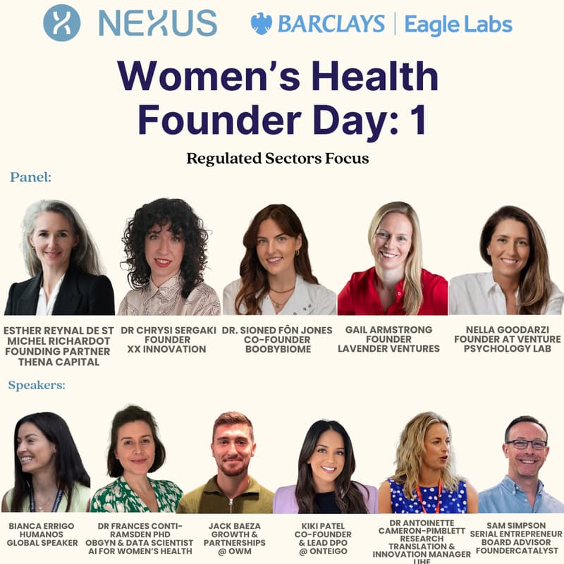 Cover Image for Women's Health Founders Day 1. The Nexus Collective Kick Off Day for Med/HealthTech, Hardware.