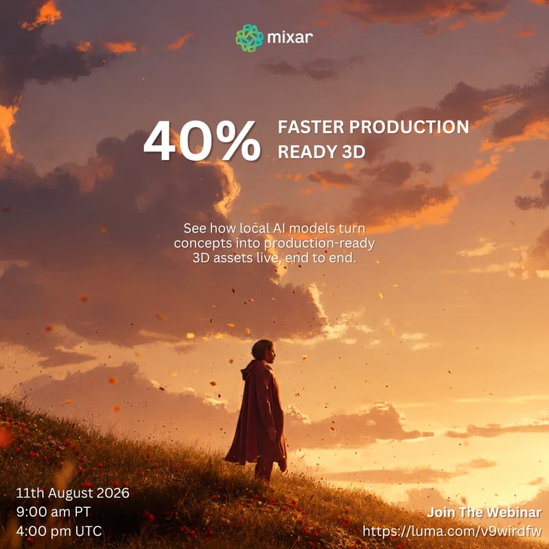 Cover Image for Mixar Webinar: 40% Faster Production-Ready 3D