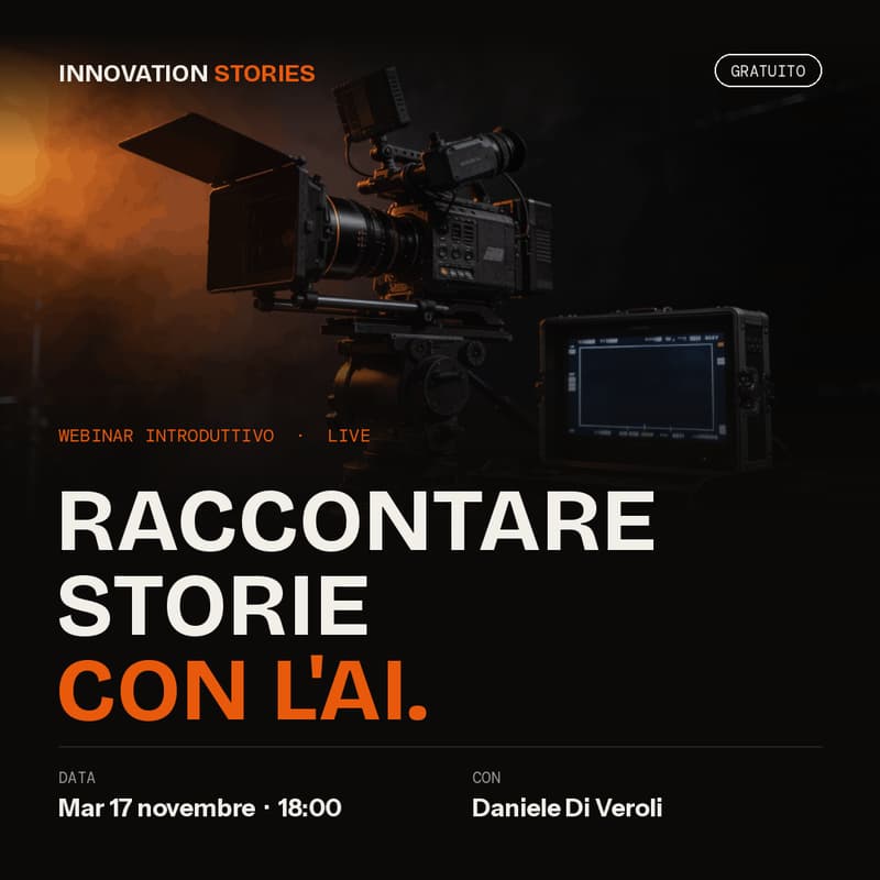 Cover Image for Raccontare storie con l'AI — webinar introduttivo gratuito