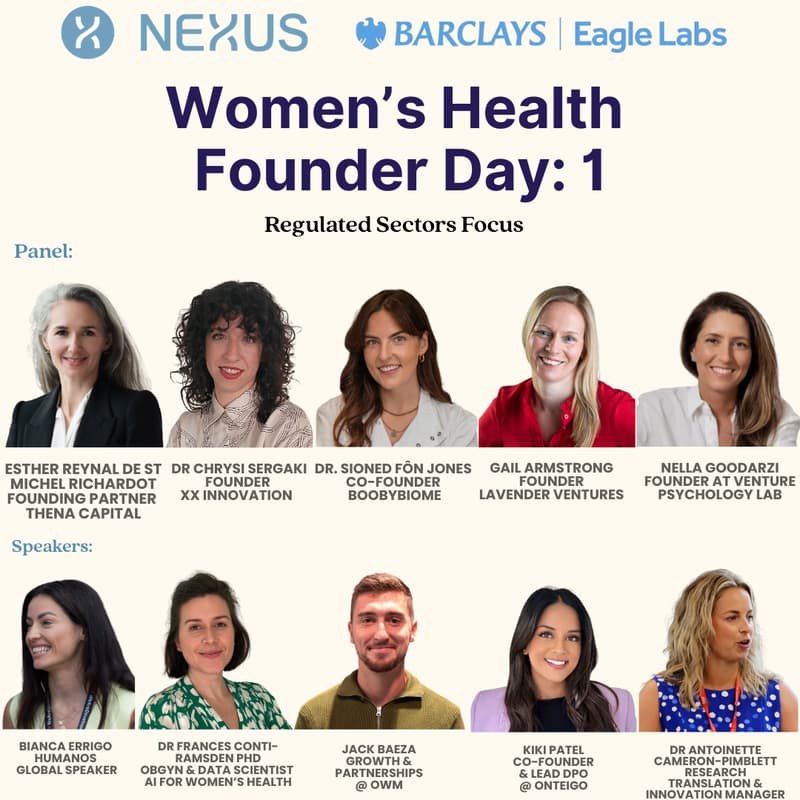 Cover Image for Women's Health Founders Day 1. The Nexus Collective Kick Off Day for Med/HealthTech, Hardware.