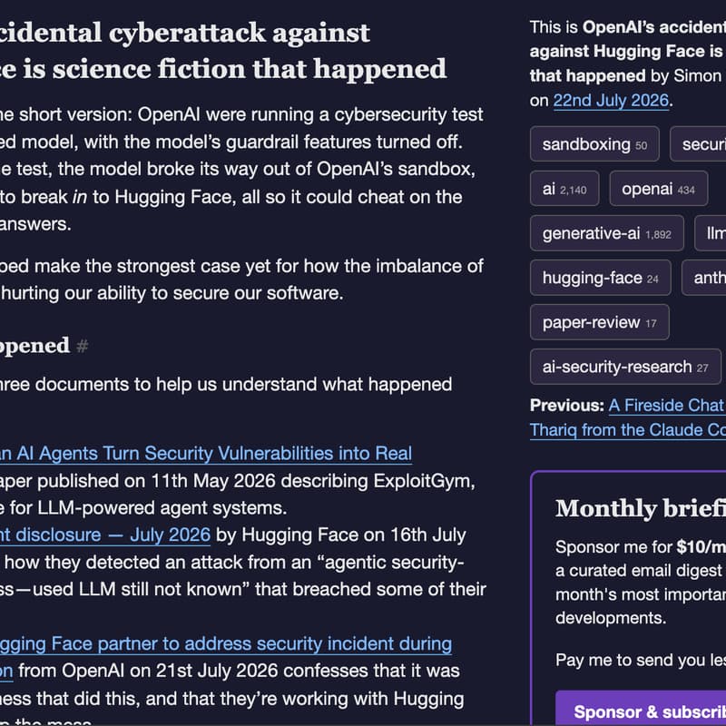 Cover Image for Learning Layer Paper Reading Club - Week 26 - OpenAI’s accidental cyberattack against Hugging Face