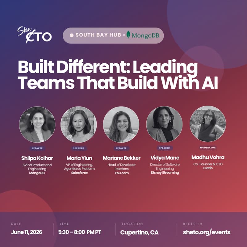 Cover Image for SheTO South Bay Hub | Built Different: Leading Teams That Build With AI