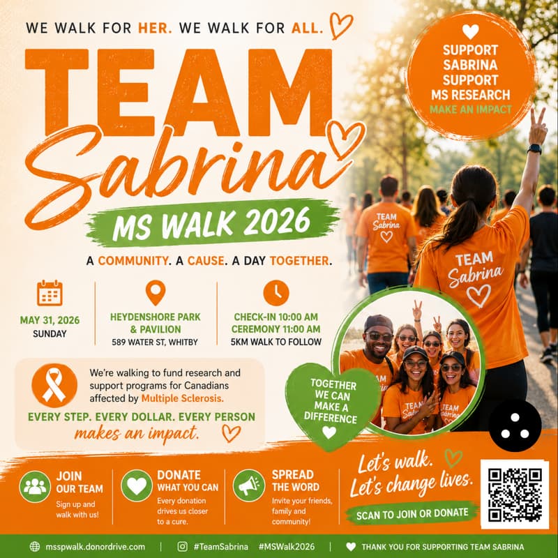 Cover Image for We're walking for Sabrina. We'd love for you to walk with us.