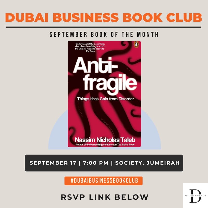 Cover Image for Dubai Business Book Club SEPTEMBER Meet – ANTIFRAGILE