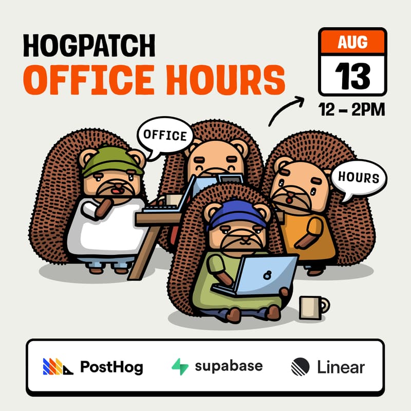 Cover Image for Office Hours w/ PostHog, Supabase, & Linear