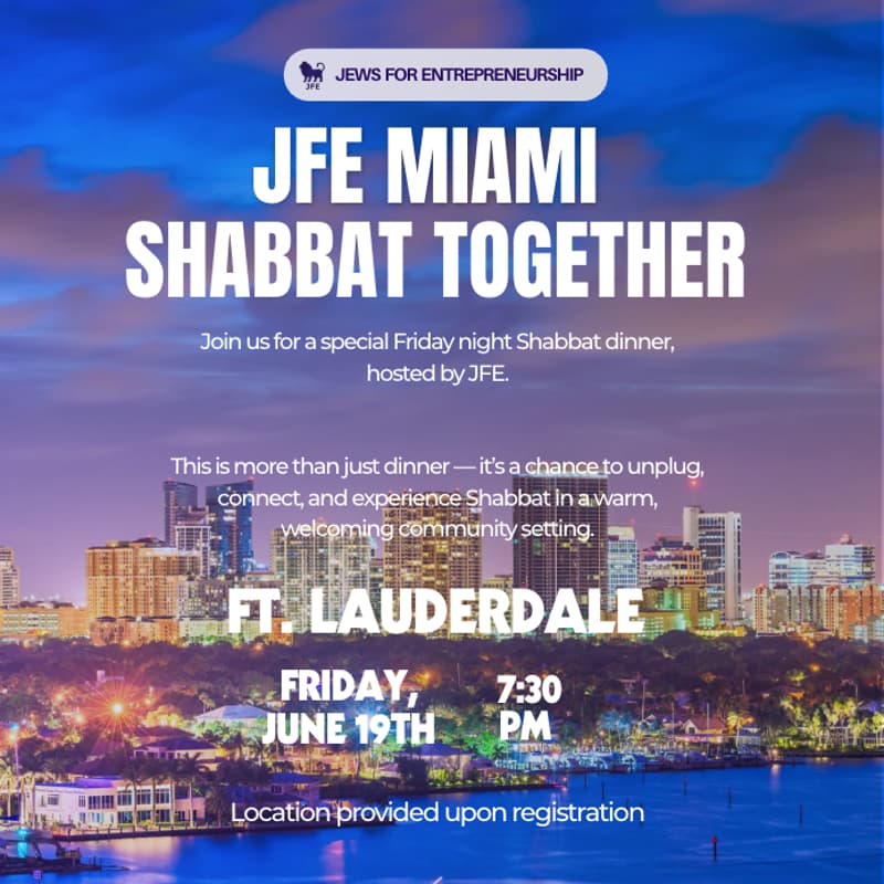 Cover Image for Shabbat Together: JFE Miami Friday Night Dinner