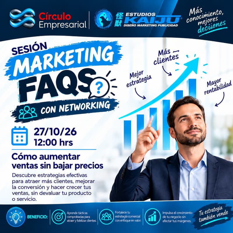 Cover Image for Marketing FAQS "Cómo aumentar ventas sin bajar precios"