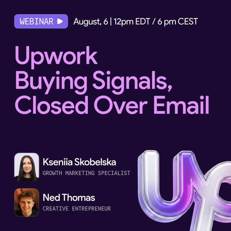 Cover Image for Upwork Buying Signals, Closed Over Email: Snov.io & Gigradar Webinar