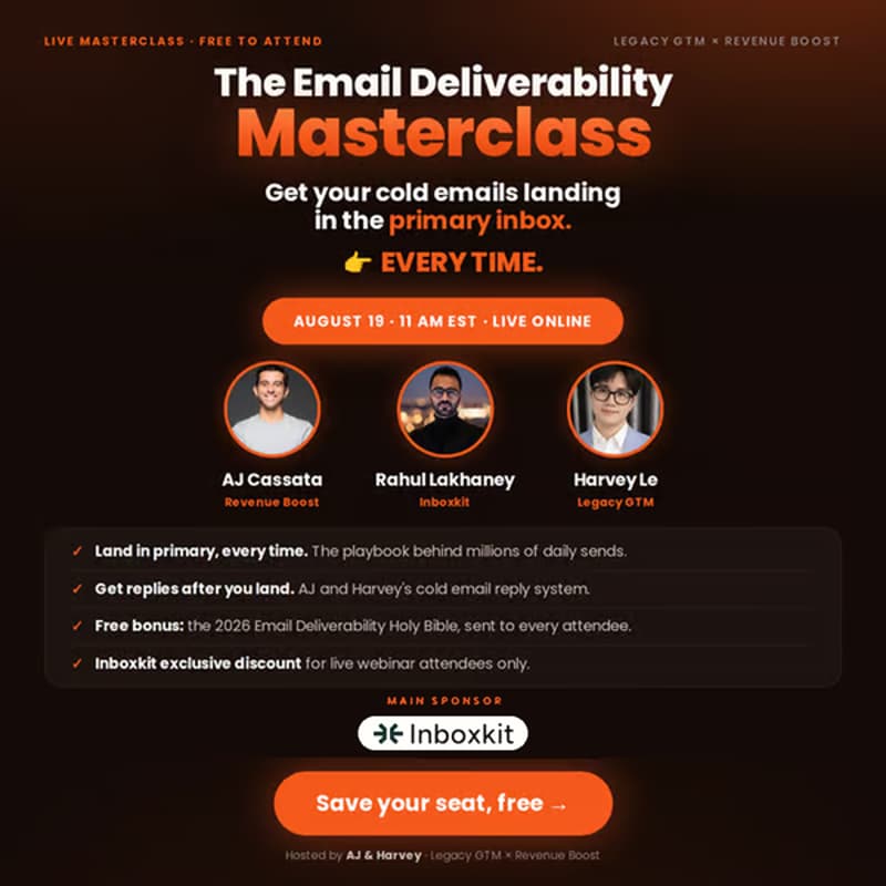 Cover Image for 2026 Email Deliverability Secrets w/ Rahul Lakhaney: How To Land In The Primary EVERYTIME ๐ฏ