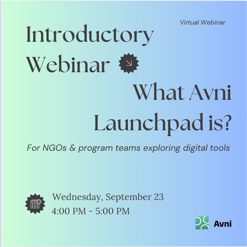 Cover Image for Webinar: Avni & Avni Launchpad – Cohort 4