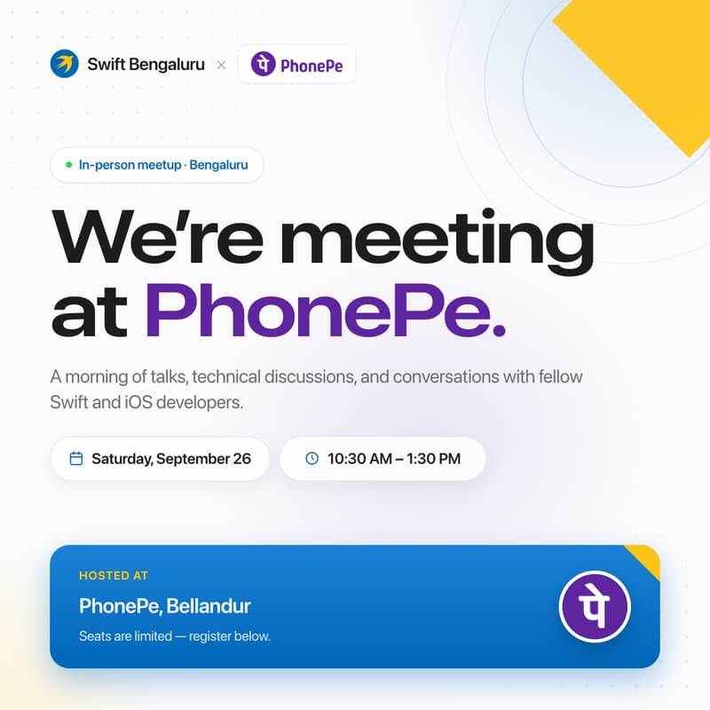 Cover Image for Swift Bengaluru Γ PhonePe
