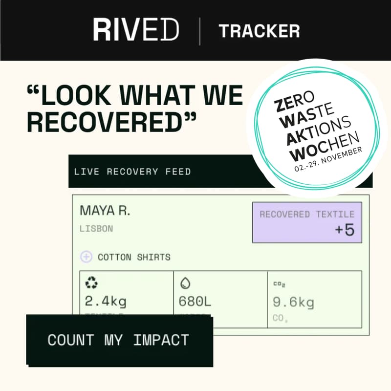 Cover Image for RIVED x BERLIN ZERO-WASTE-AKTIONSWOCHEN: Fashion Upcycling-Impact sichtbar machen: Impact Tracker Kickoff Webinar (DE)