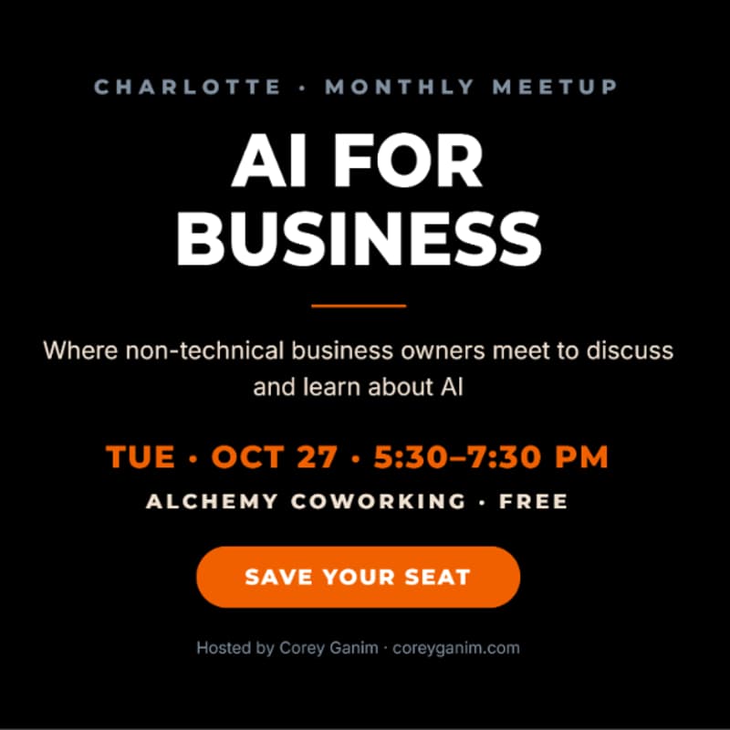 Cover Image for AI for Business, Charlotte Meetup