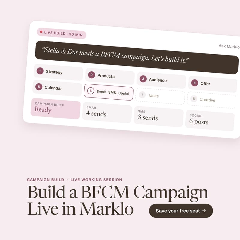Cover Image for Marklo Marketing Lab: Build a BFCM Campaign Live in Marklo
