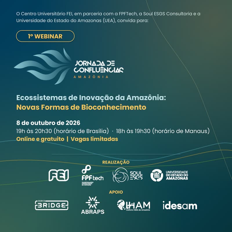 Cover Image for Jornada de Confluências 1º Webinar: “Ecossistemas de Inovação da Amazônia: Novas Formas de Bioconhecimento”