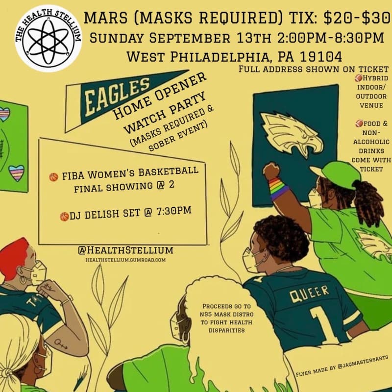 Cover Image for Mars: Eagles Home Opener & FIBA Women’s 🏀 Final Watch Party (MASKS REQUIRED, KN95 or Better)