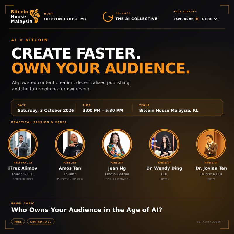 Cover Image for AI × Bitcoin: Create Faster, Own Your Audience