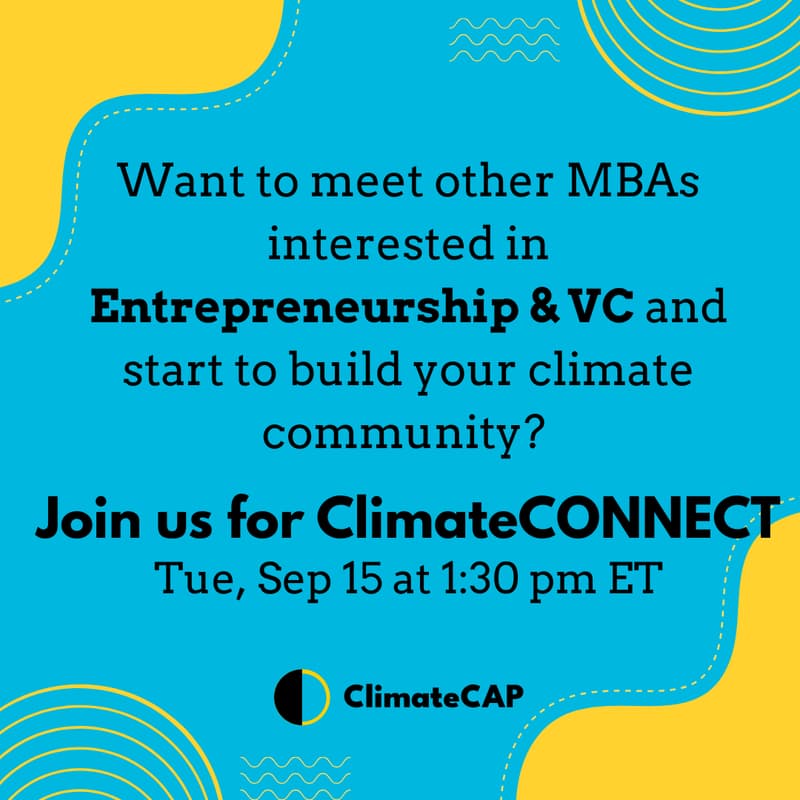 Cover Image for ClimateCONNECT: Entrepreneurship & VC