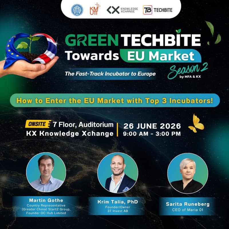 Cover Image for GREEN TECHBITE Towards EU Market Season 2 | Onsite Workshop 3 : Pitching & Networking