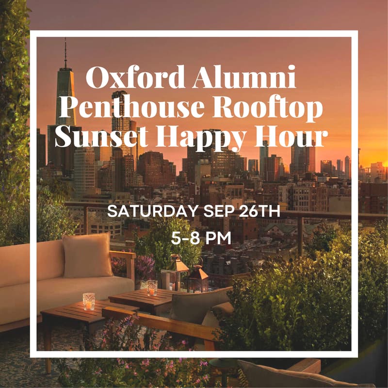 Cover Image for Oxford Alumni Penthouse Rooftop Sunset Happy Hour