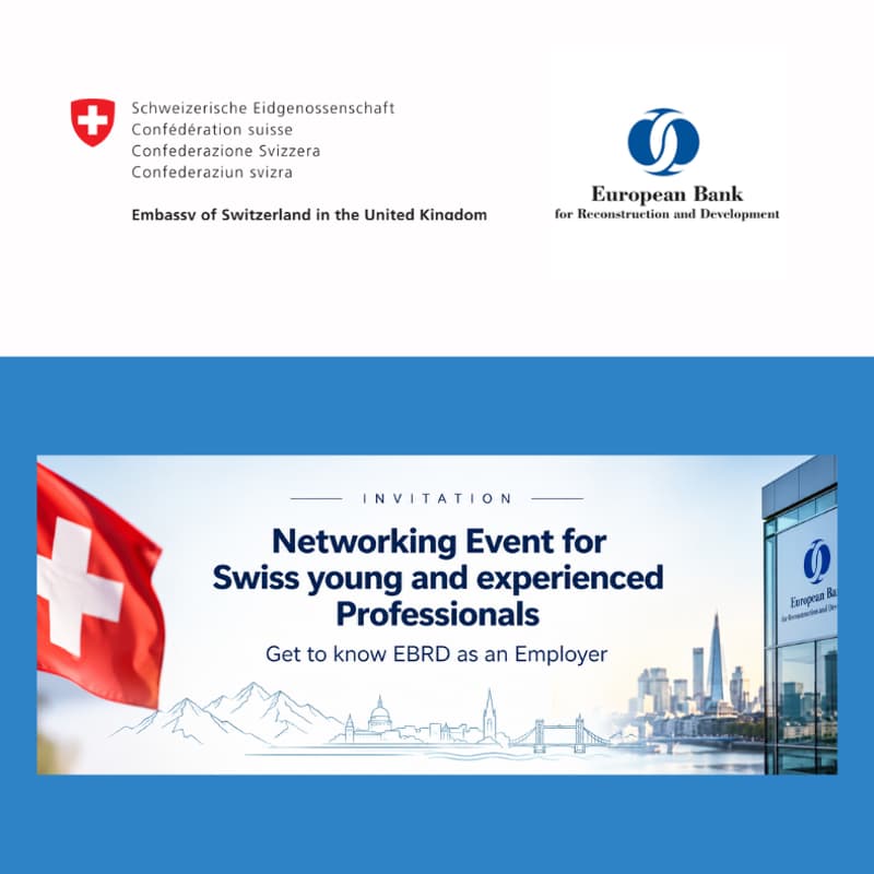 Cover Image for Networking Event for Swiss young and experienced Professionals - Get to know EBRD as an Employer
