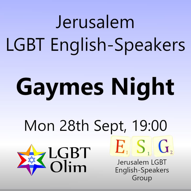Cover Image for Jerusalem LGBT English-Speakers Gaymes Night - Mon 28th Sept